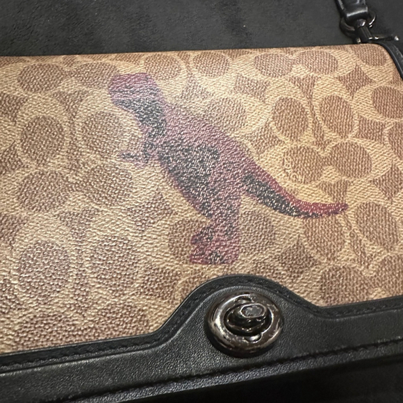 Coach Rexy Dino limited edition Beige & Black Signature Canvas Crossbody Bag - Picture 11 of 12